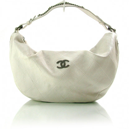 Chanel Quilted Diamond Stitch Hobo White 1 of 10