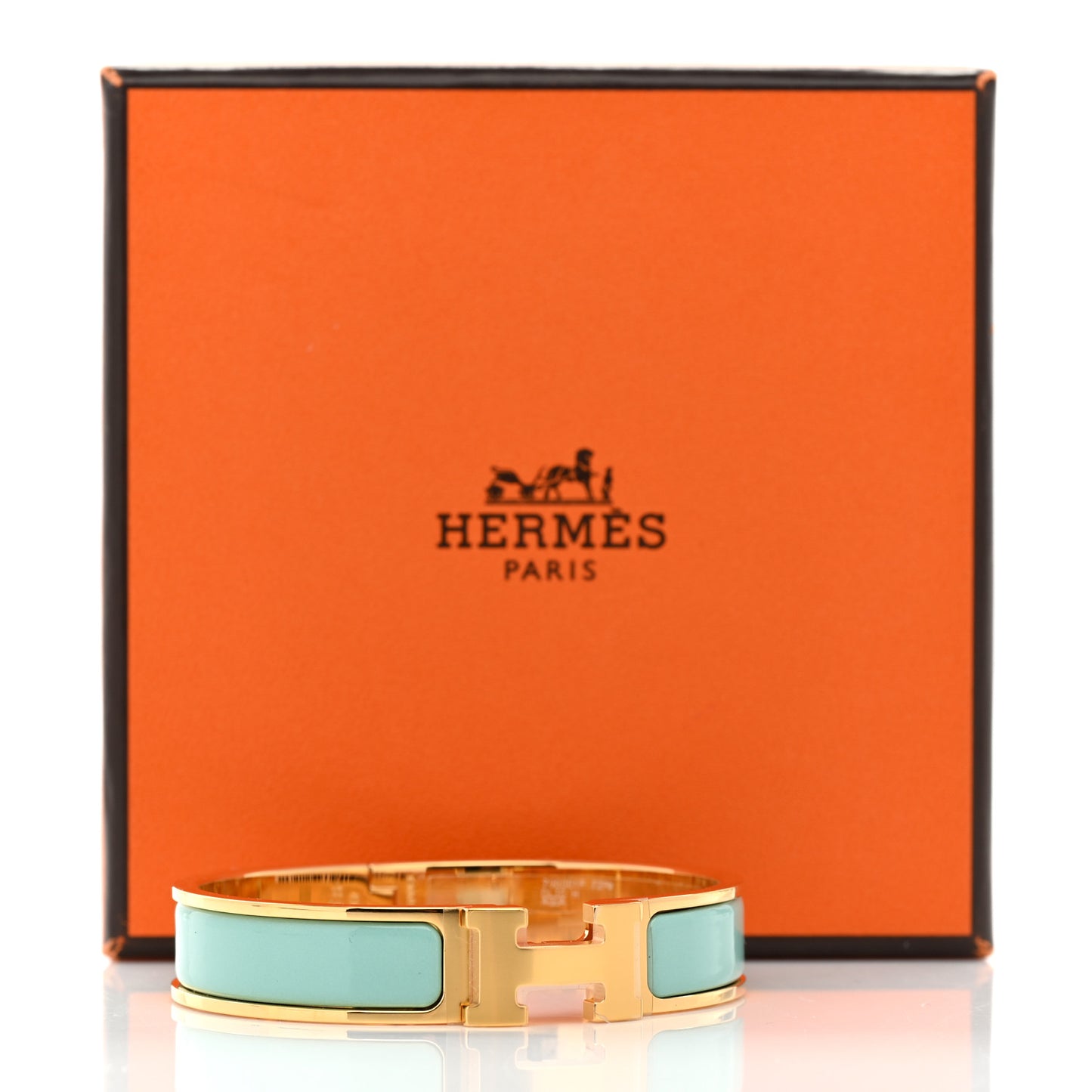Enamel Narrow Clic Clac H Bracelet PM Aqua