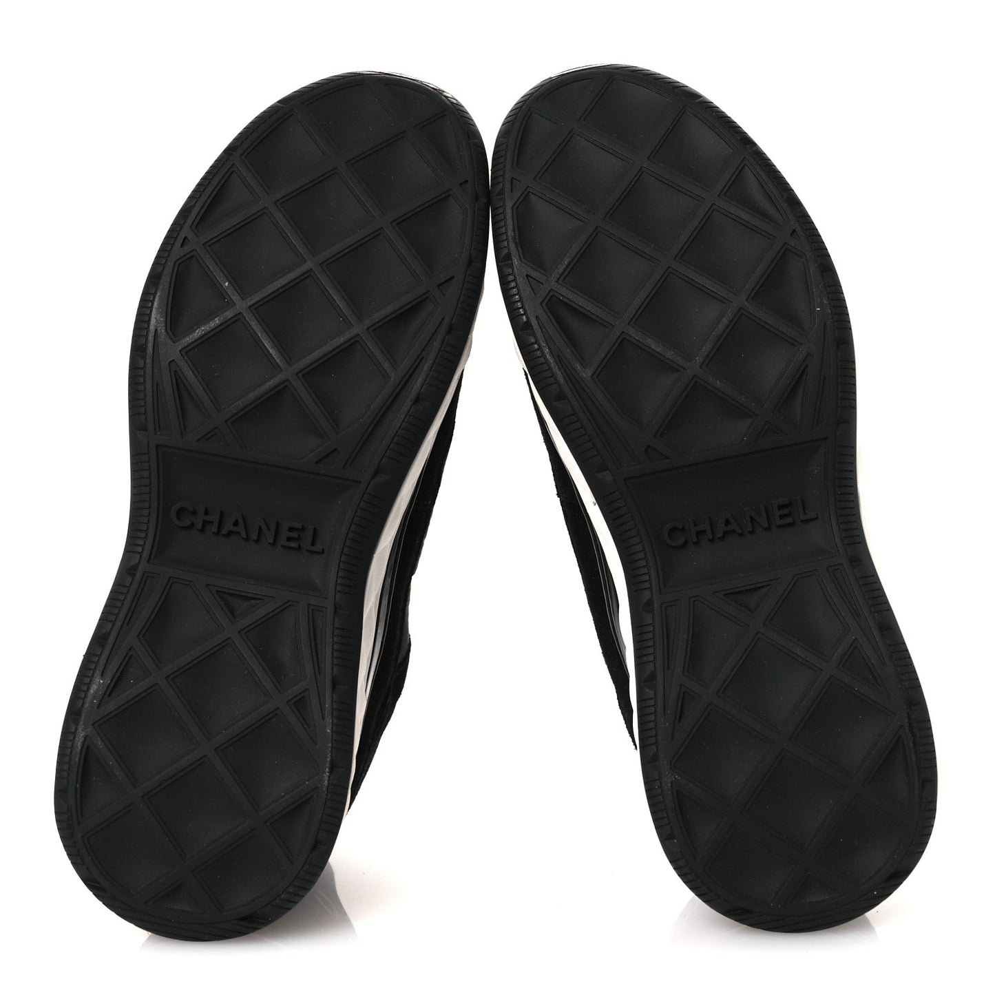 Velvet Calfskin Mixed Fibers CC Sneakers 37 Black