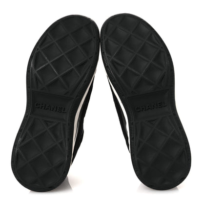 Chanel Velvet Calfskin Mixed Fibers CC Sneakers 37 Black 7 of 10