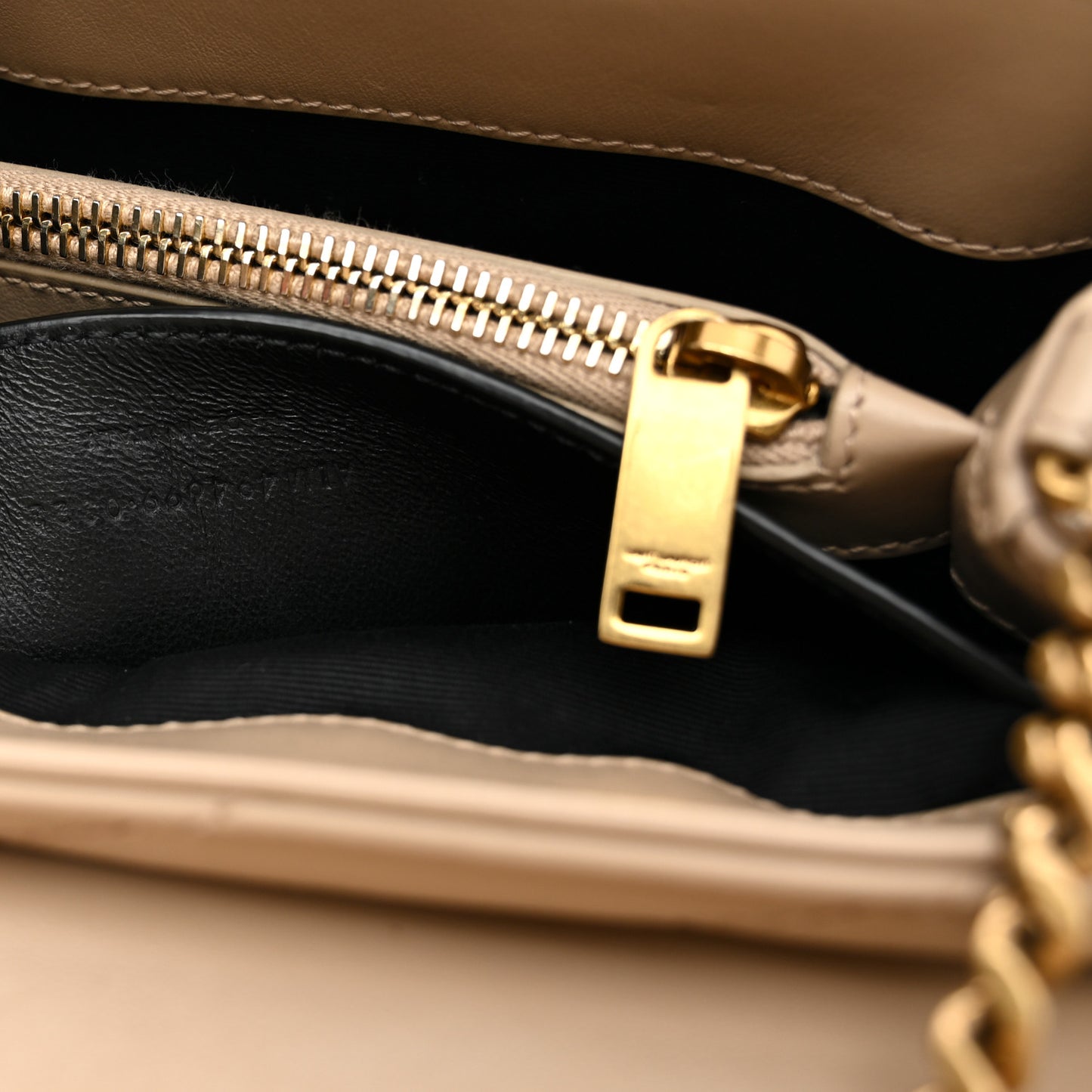 Calfskin Y Quilted Monogram Small Loulou Chain Satchel Dark Beige