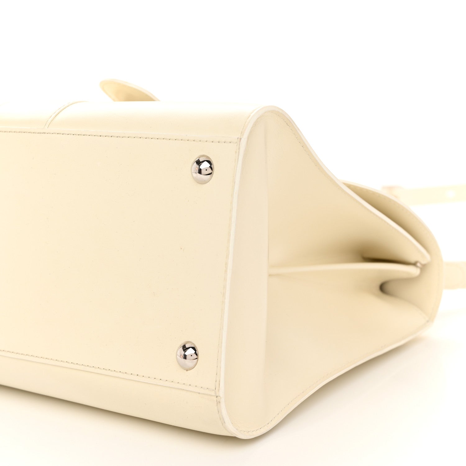 Delvaux Box Calfskin Studded MM Brillant Satchel Ivory 10 of 12