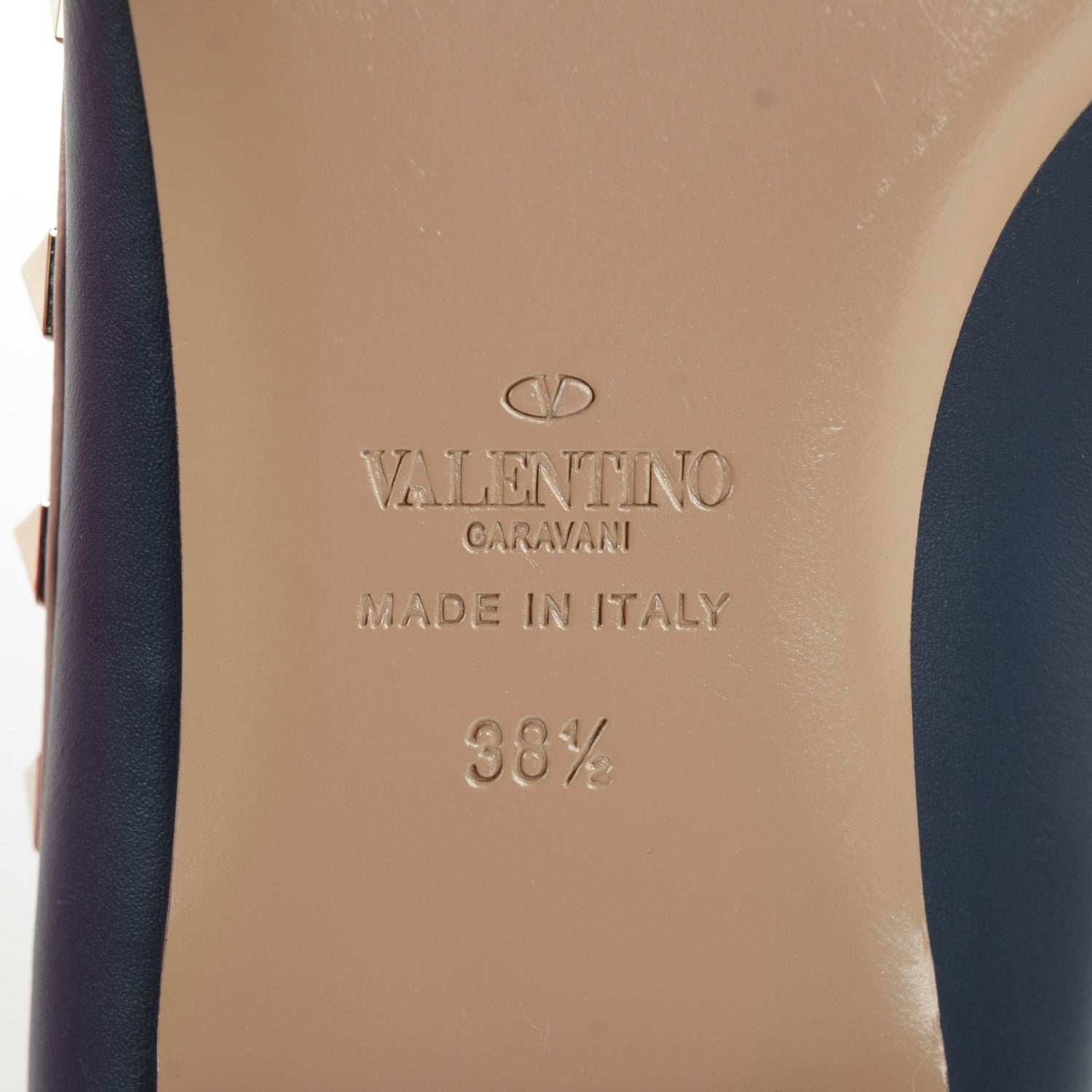 Valentino Garavani Nappa Rockstud Ballerina Flats 38.5 Marine Poudre 7 of 8