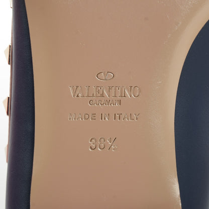 Valentino Garavani Nappa Rockstud Ballerina Flats 38.5 Marine Poudre 7 of 8
