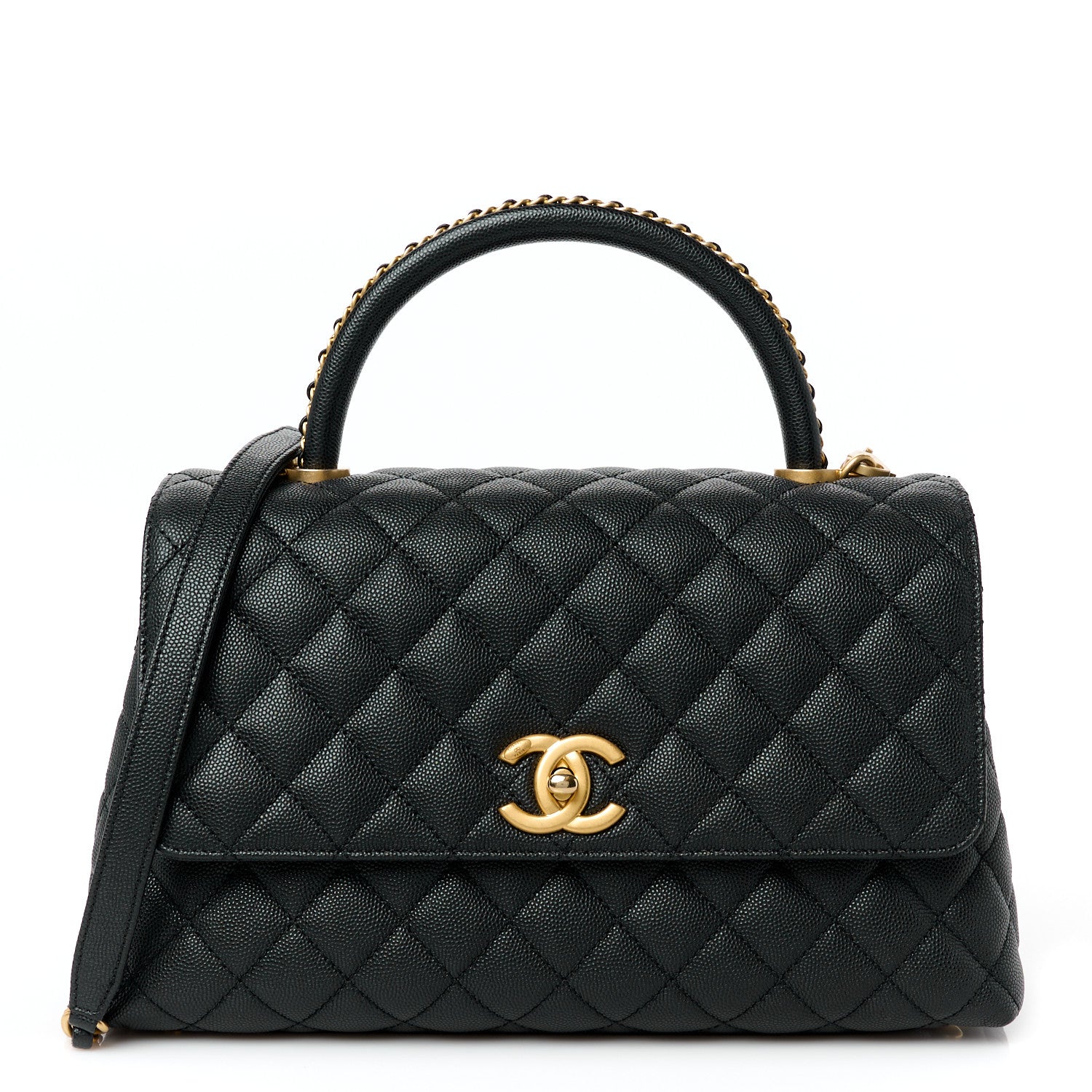 Chanel Caviar Quilted Small Coco Chain Handle Flap Black 1 of 12