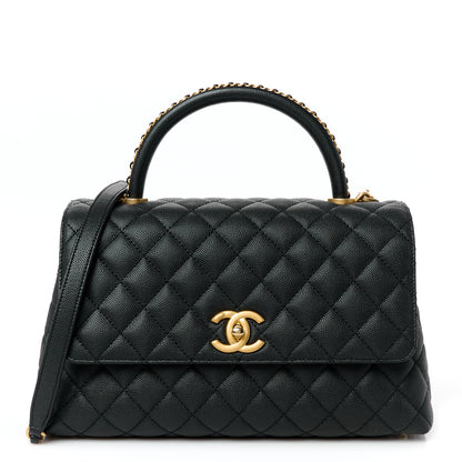 Chanel Caviar Quilted Small Coco Chain Handle Flap Black 1 of 12