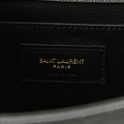 Saint Laurent Grain De Poudre Textured Mixed Matelasse Medium Triquilt Monogram Satchel Fog 6 of 10