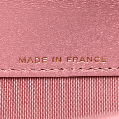 Chanel Metallic Lambskin Quilted Boy Card Holder Wallet Pink 7 of 11