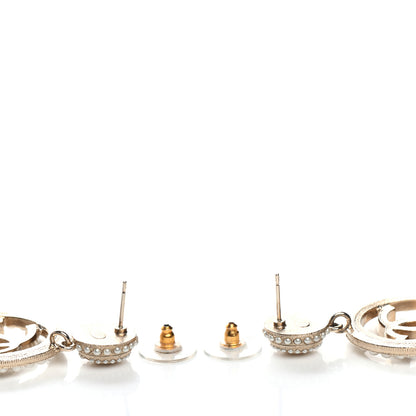 Chanel Pearl CC Drop Earrings Light Gold 3 of 4