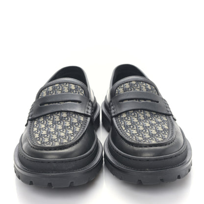 Christian Dior Calfskin Oblique Explorer Loafers 39 Beige Black 2 of 8