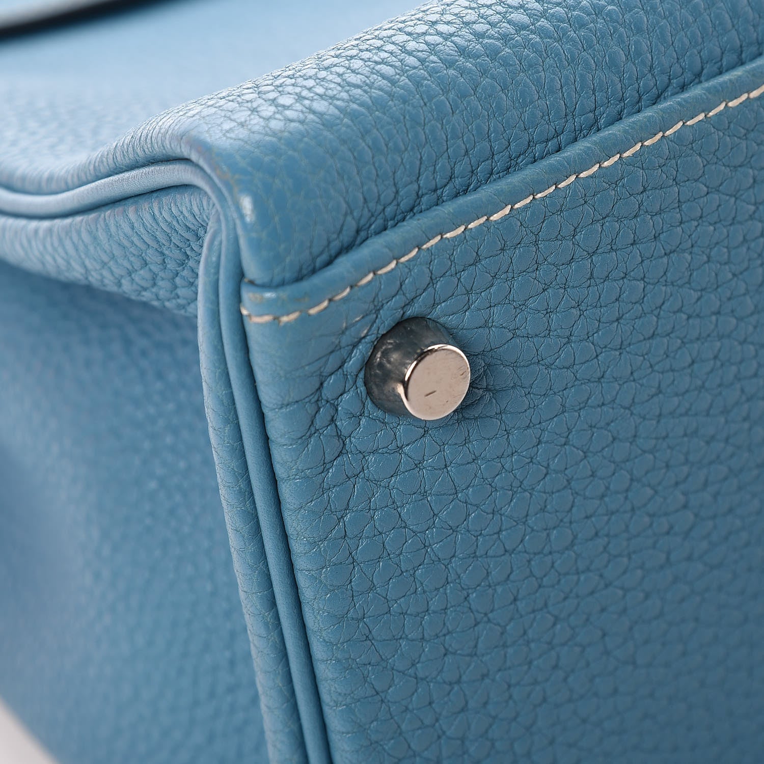 Hermes Togo Kelly Retourne 32 Blue Jean 7 of 43