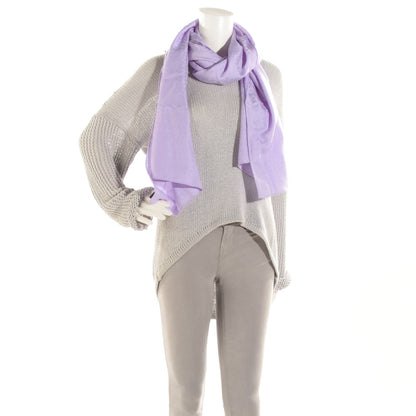 Hermes Cashmere Silk Faconnee Muffler Petit H Scarf Glycine 2 of 5