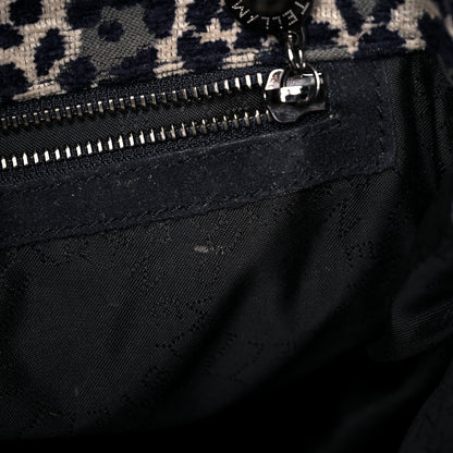 Stella McCartney Cotton Canvas Leopard Small Falabella Fold Over Tote Grey 10 of 13