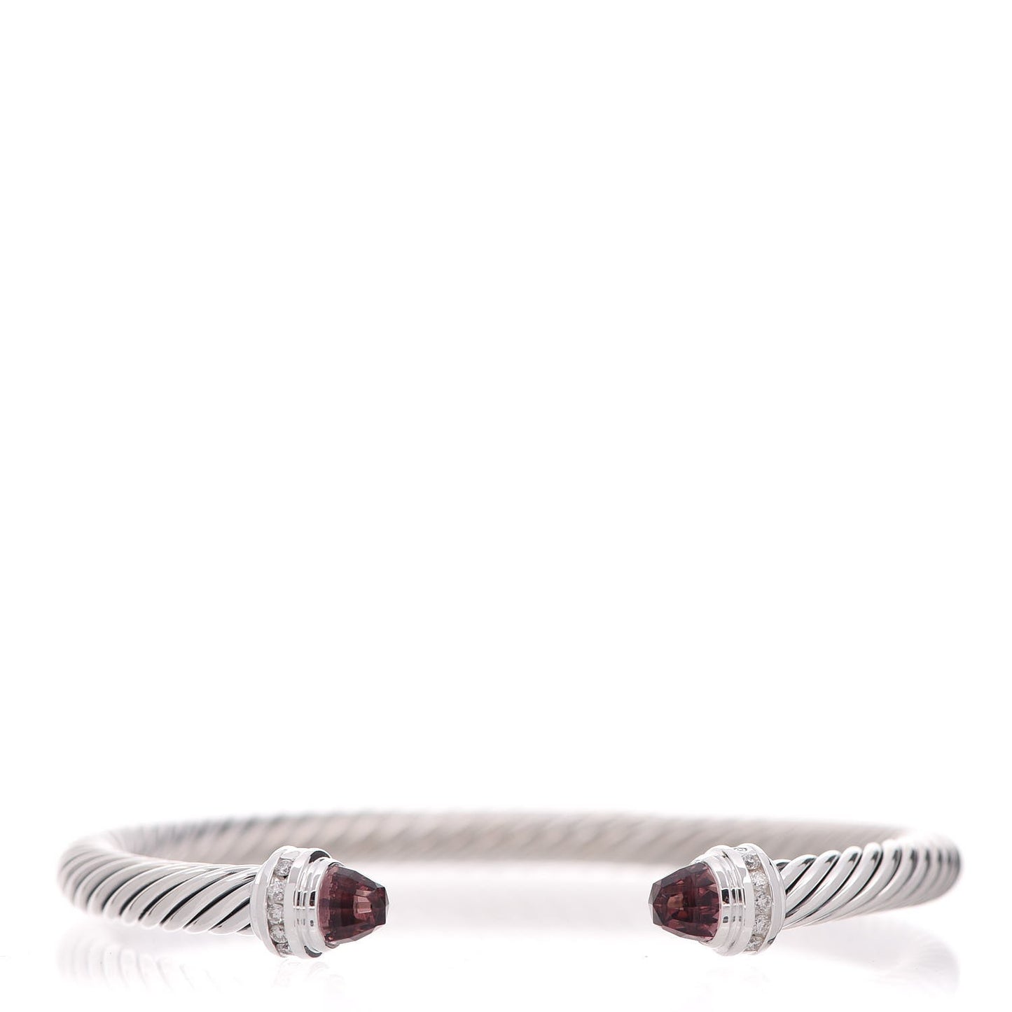 Sterling Silver Diamond Tourmaline 5mm Cable Classics Bracelet