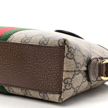 Gucci GG Supreme Monogram Textured Dollar Calfskin Web Small Ophidia Dome Shoulder Bag Beige Ebony New Acero 9 of 10