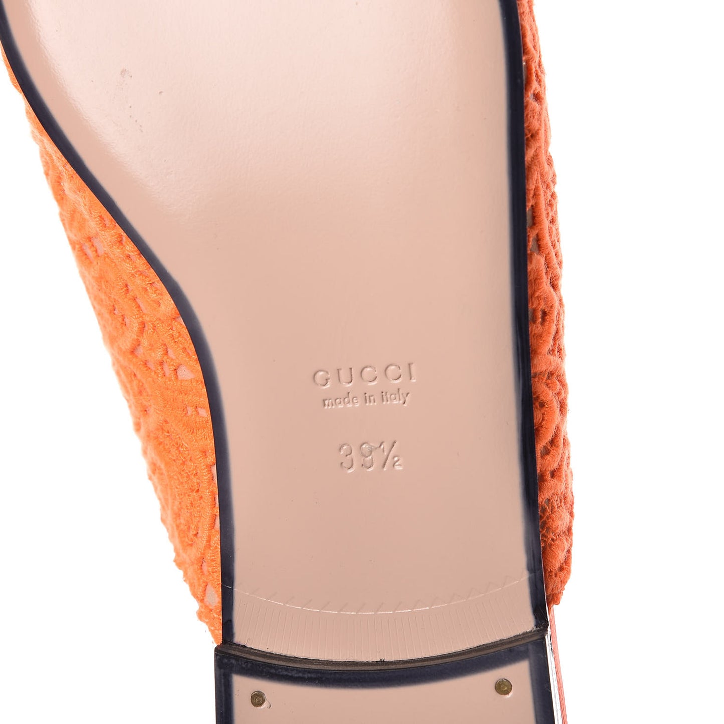 Lace Malaga Kid Womens Princetown Slippers 39.5 Orange Fluo Skin Rose