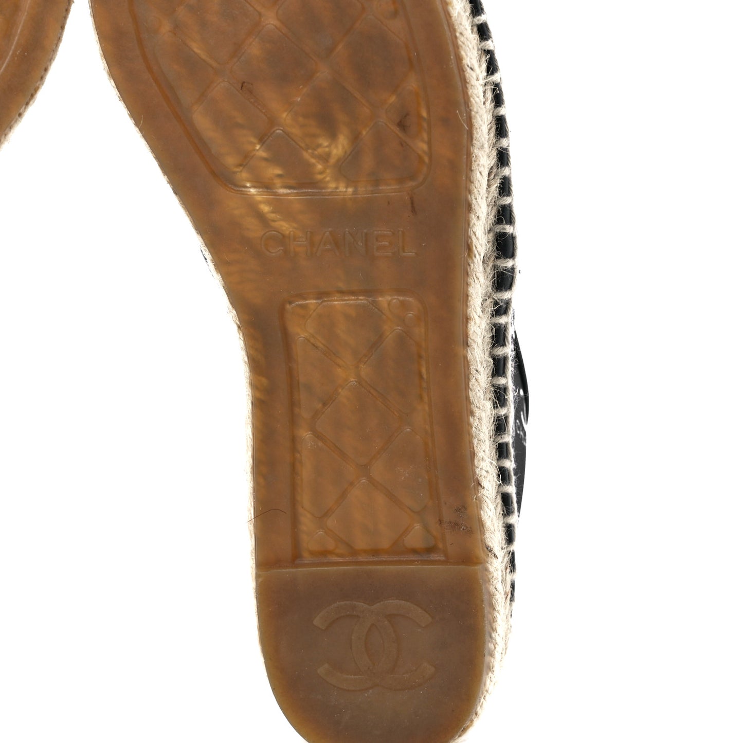 Mesh Grosgrain CC Espadrilles 37 Black White