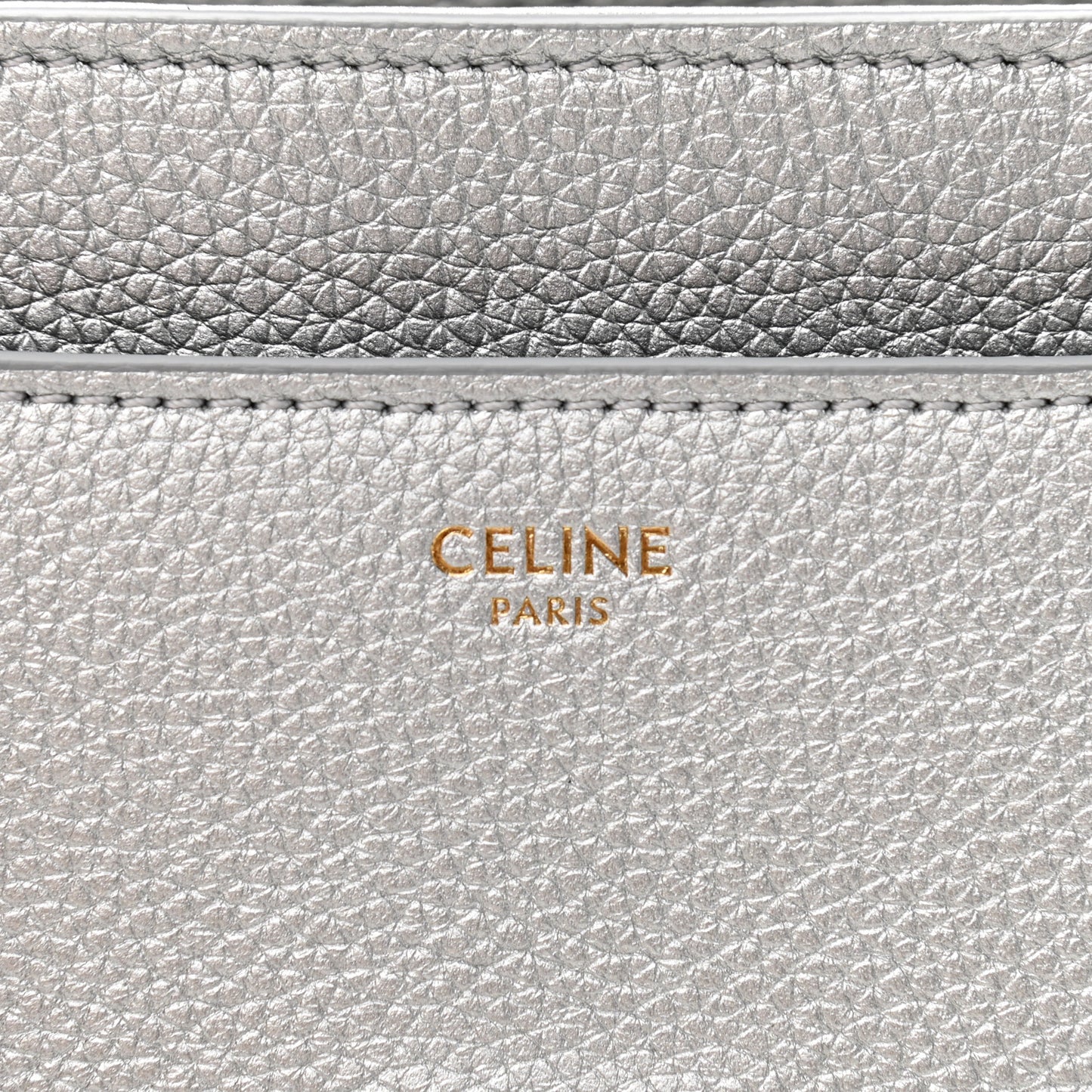 Laminated Grained Calfskin Small 16 Top Handle Bag Silver