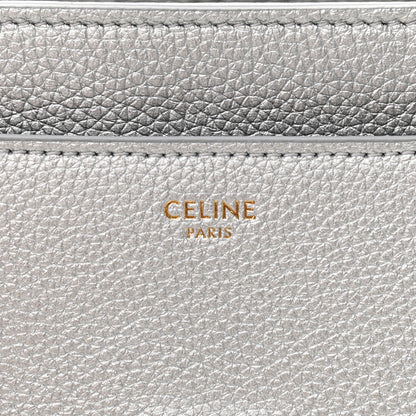 Celine Laminated Grained Calfskin Small 16 Top Handle Bag Silver 6 of 17