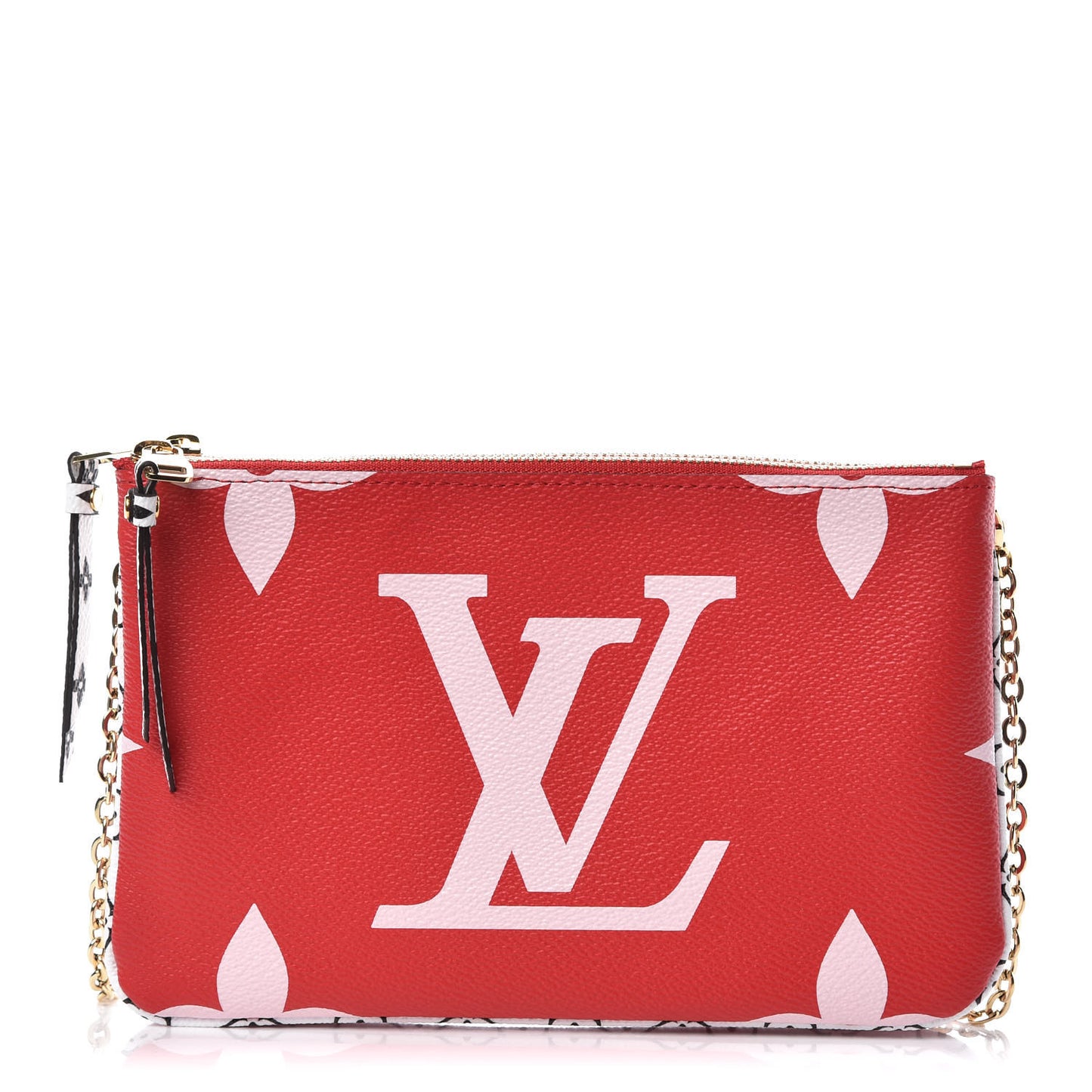 Monogram Giant Double Zip Pochette Rouge