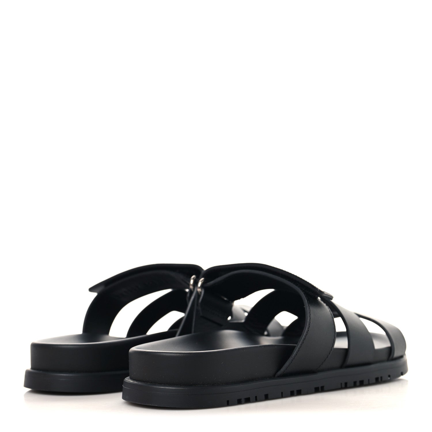 Hermes Calfskin Womens Chypre Sandals 36.5 Black 5 of 10