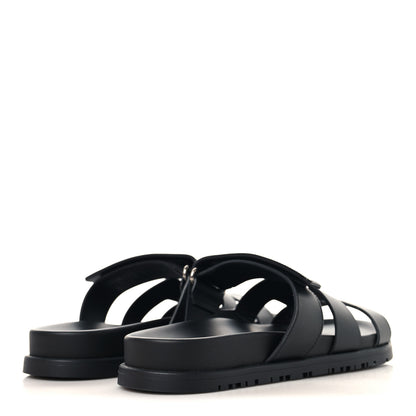 Hermes Calfskin Womens Chypre Sandals 36.5 Black 5 of 10