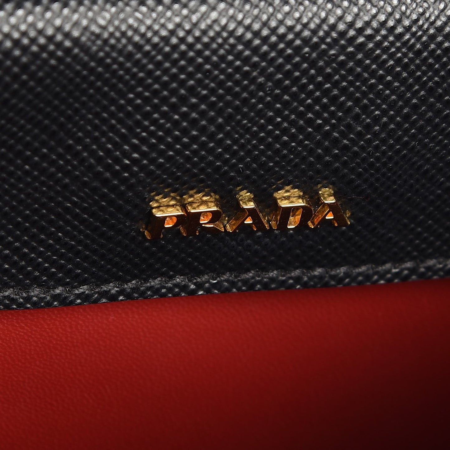 Saffiano Cuir Medium Double Bag Black Ciliegia