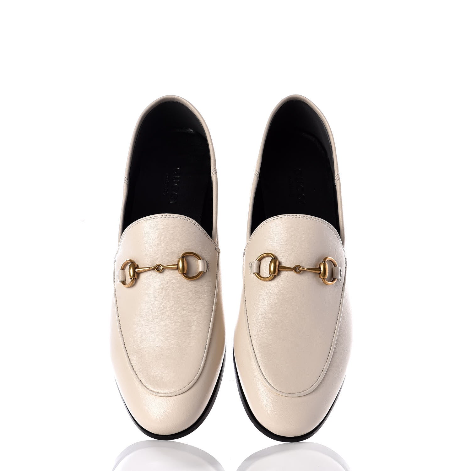 Gucci Lambskin Womens Brixton Horsebit Loafers 37 Mystic White 5 of 11