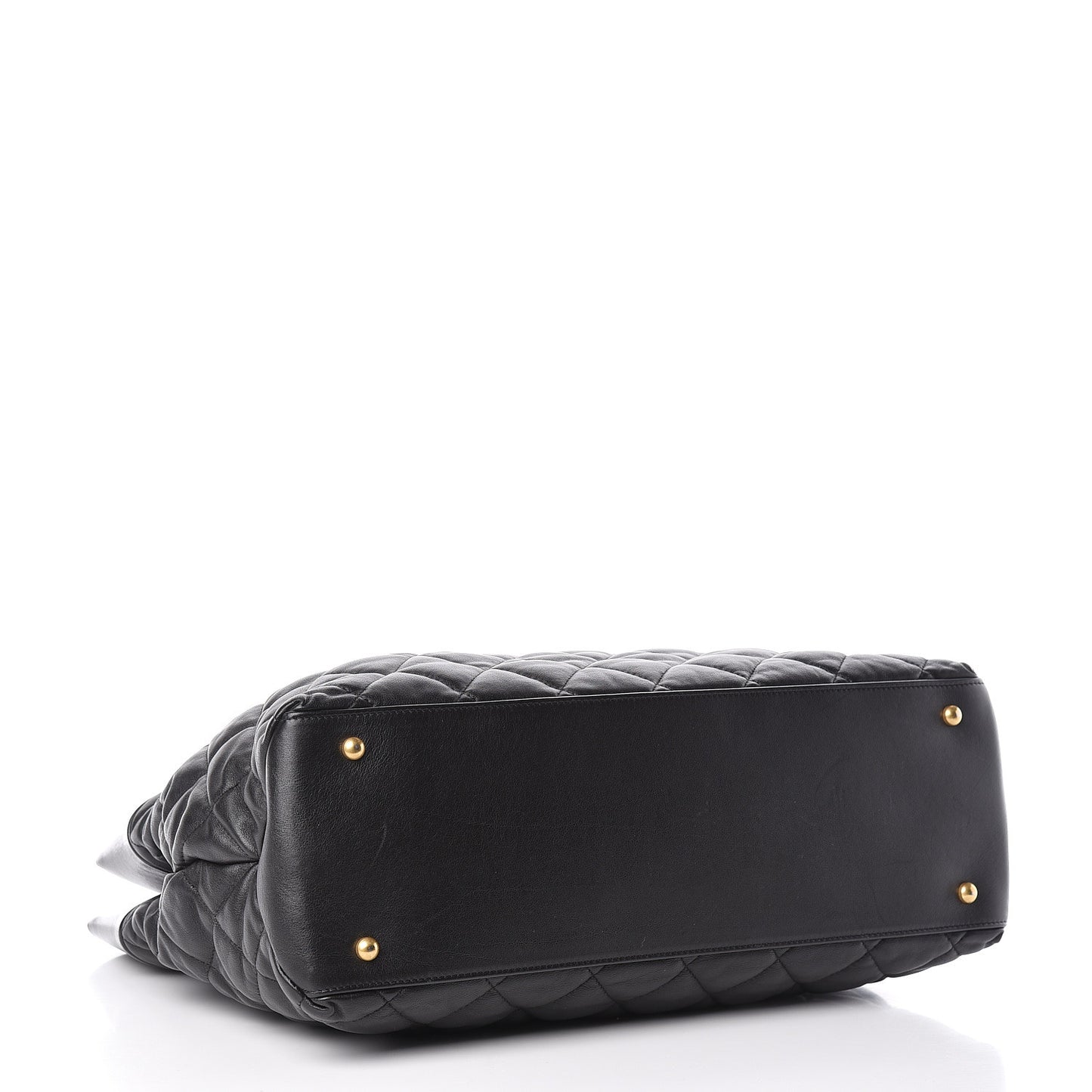 Calfskin Quilted Large Soft Elegance Tote Black