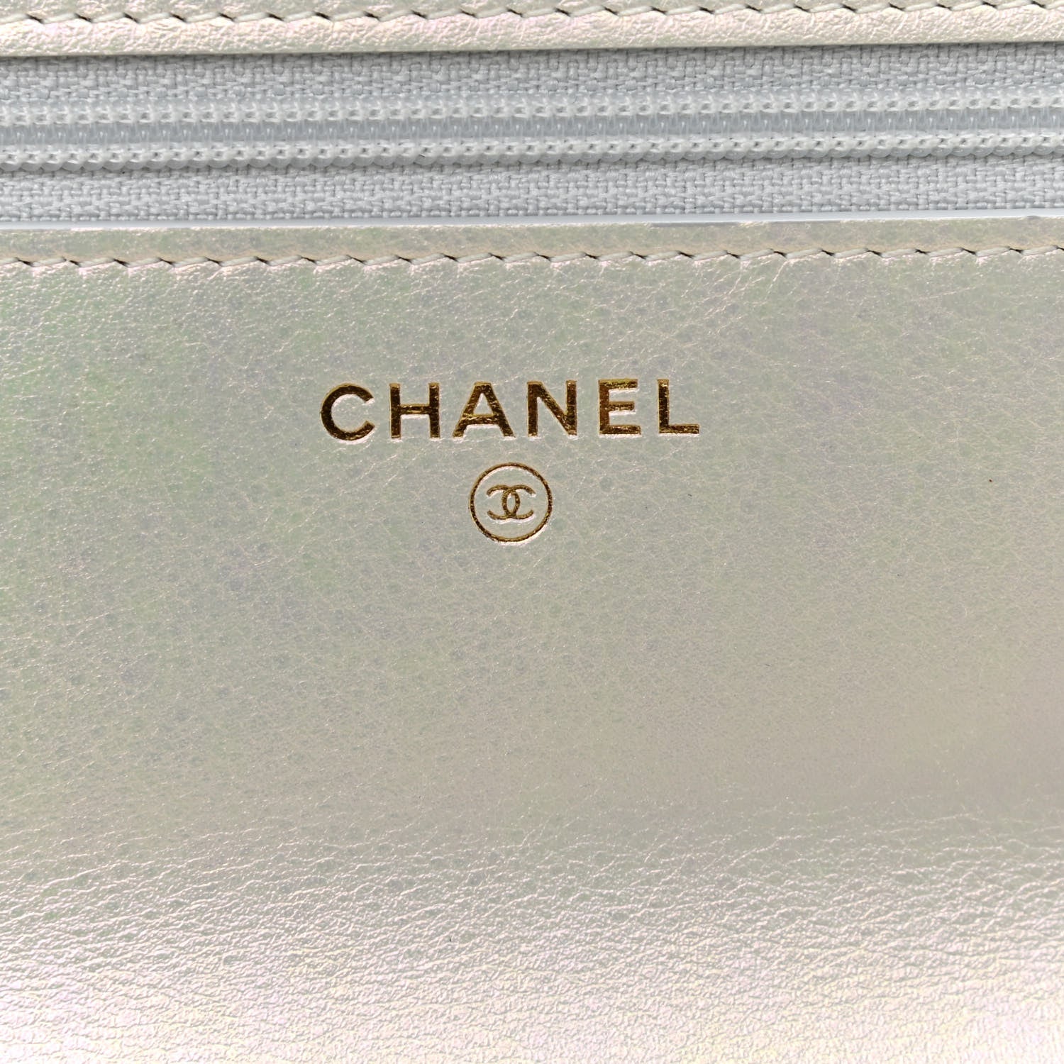 Chanel Iridescent Calfskin Quilted Chanel 19 Wallet On Chain WOC White 6 of 10
