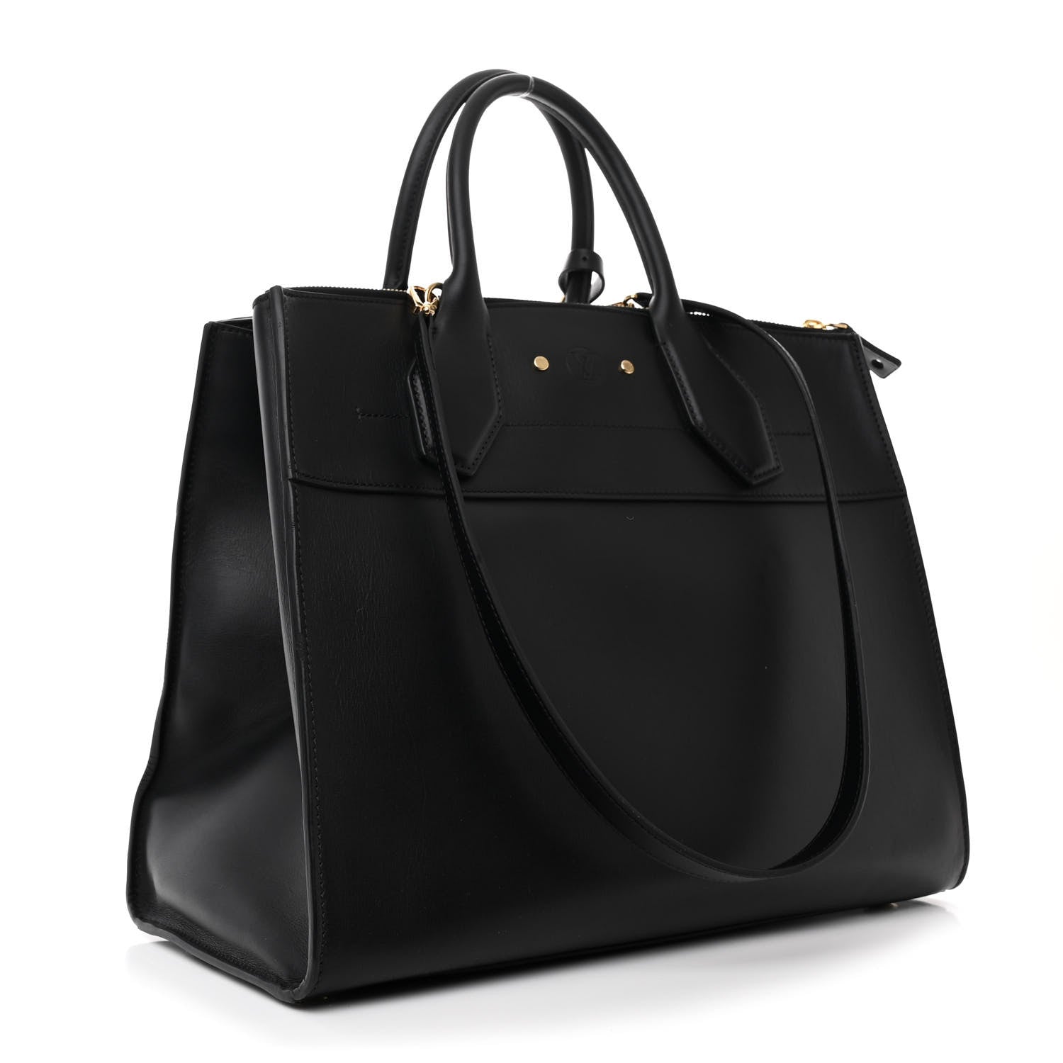 Louis Vuitton Calfskin City Steamer MM Black 3 of 9