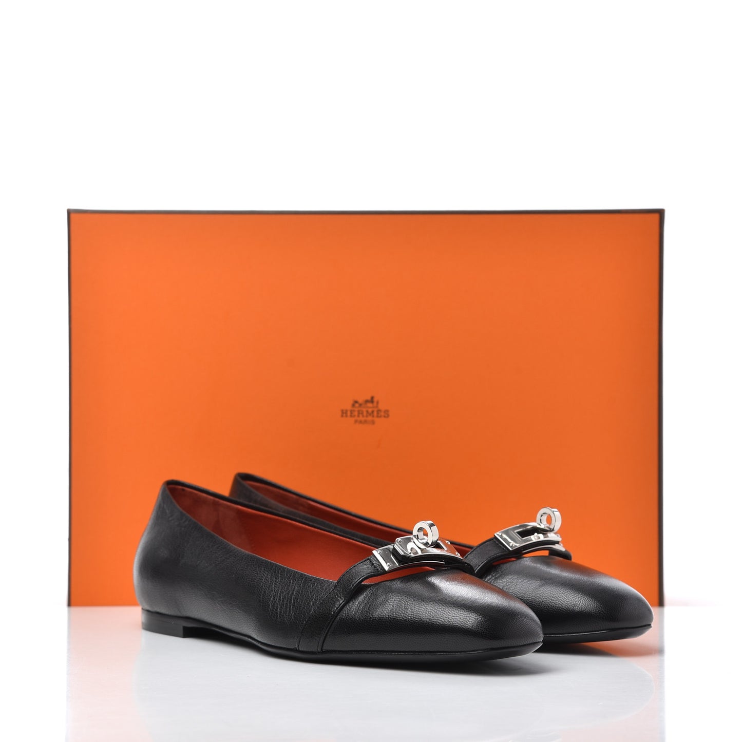 Goatskin Bilbao Ballerina Flats 36.5 Black