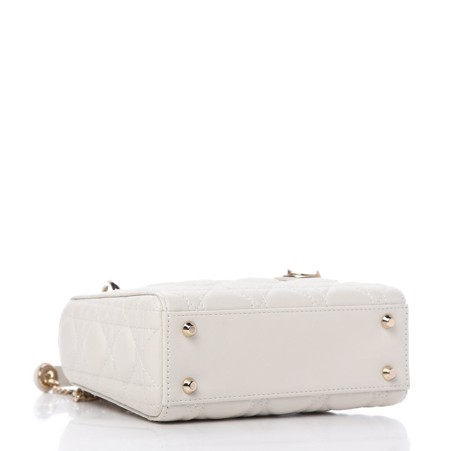 Lambskin Cannage Mini Lady Dior White