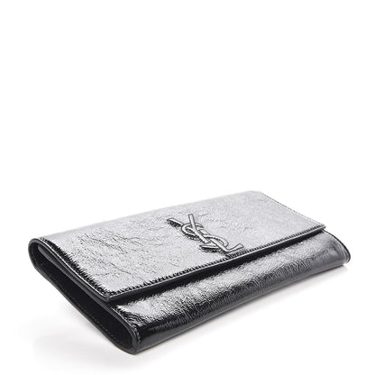 Saint Laurent Textured Patent Monogram Small Belle De Jour Clutch Black 4 of 6