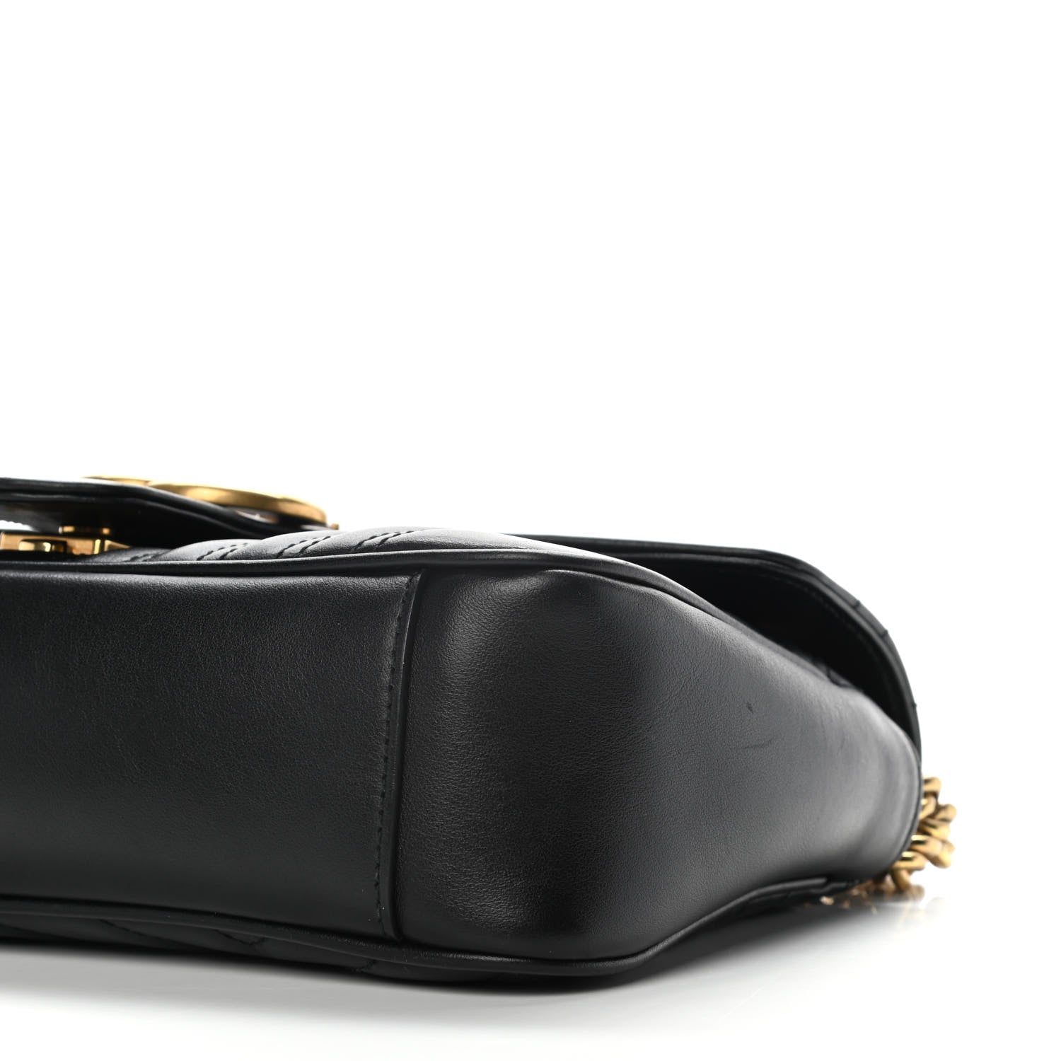 Gucci Calfskin Matelasse Small GG Marmont Shoulder Bag Black 6 of 11
