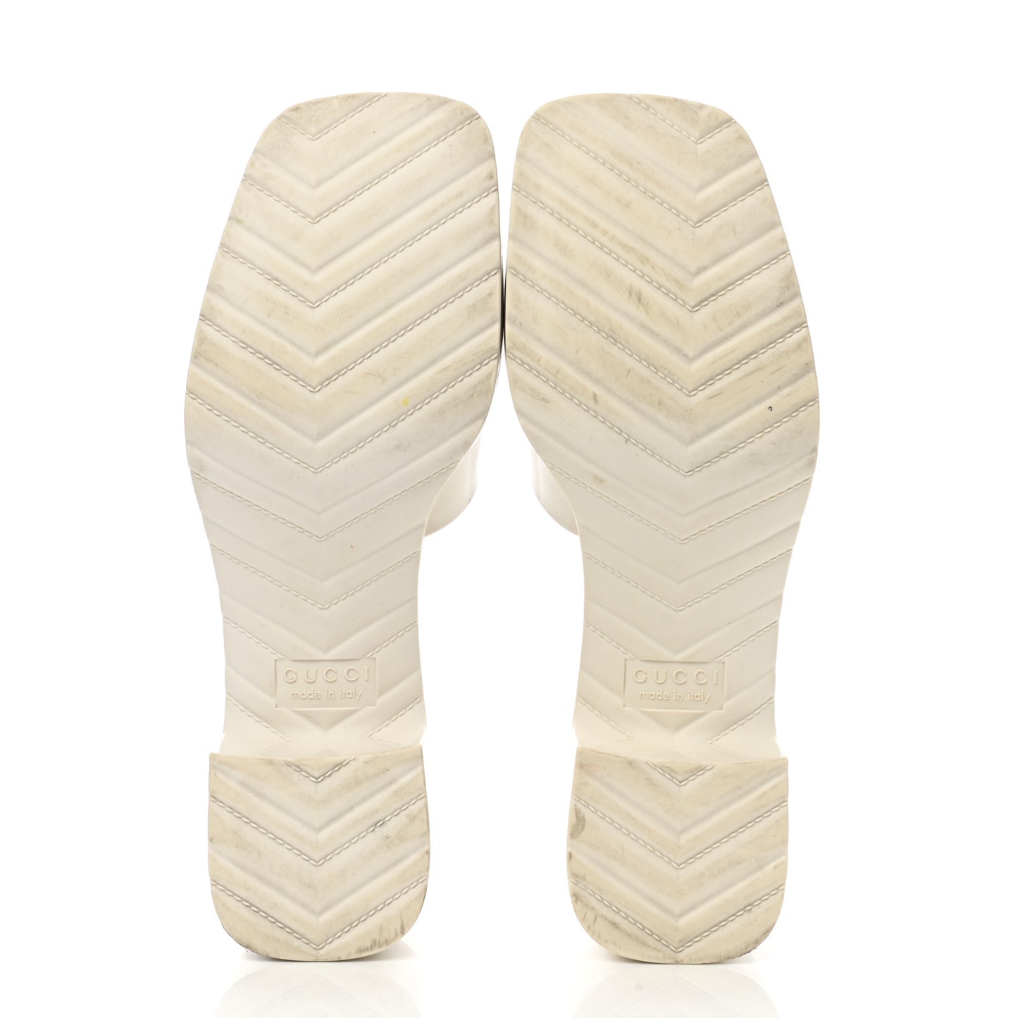 Rubber Gucci Logo Womens Platform 20/60mm Slide Sandals 37 Mystic White