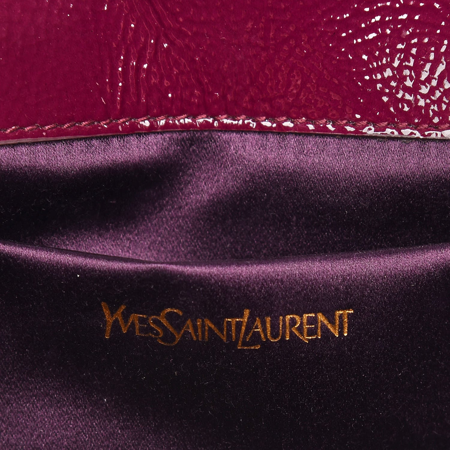 Saint Laurent Textured Patent Small Belle De Jour Clutch Purple 6 of 7