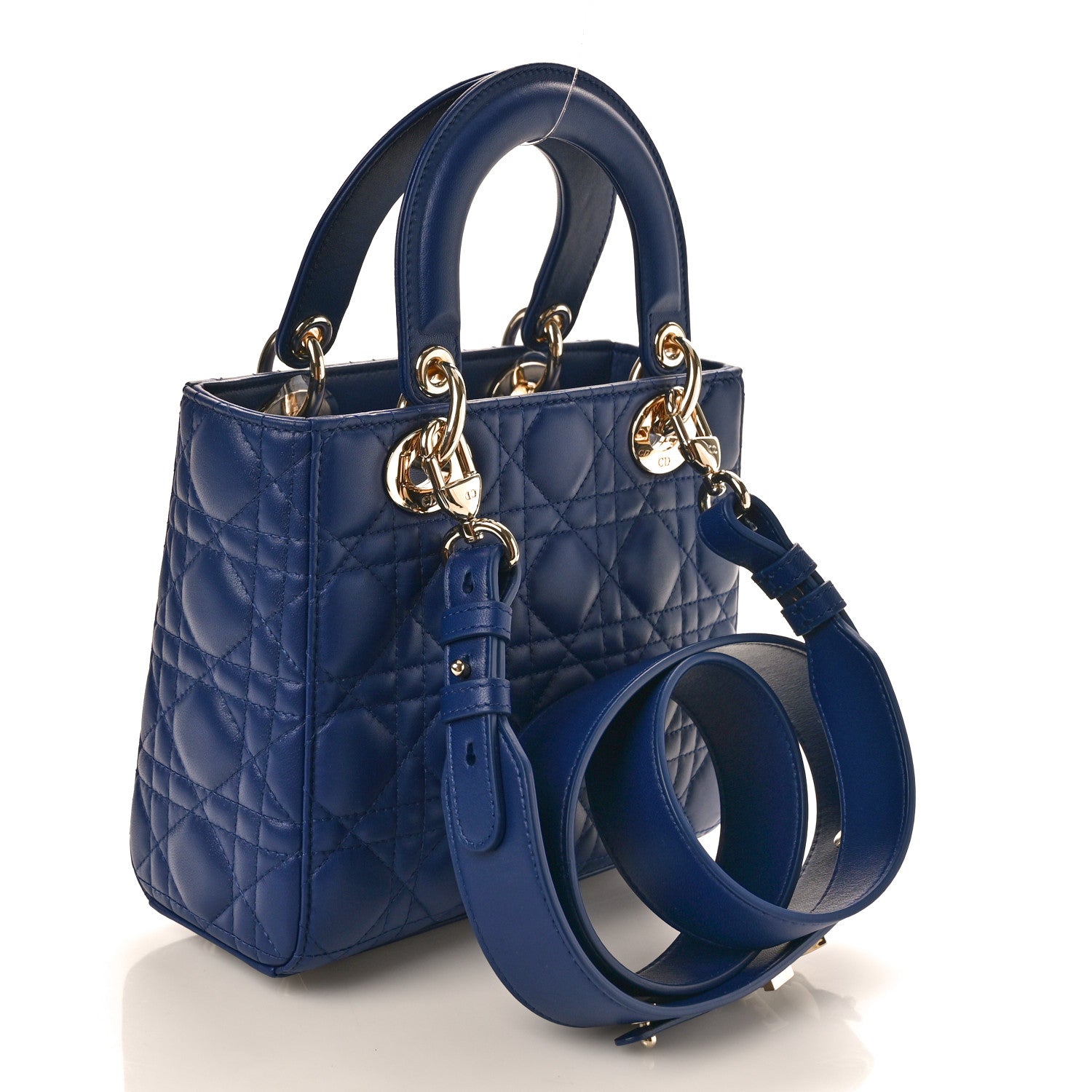Christian Dior Lambskin Cannage Small My ABCDior Lady Dior Blue Royale 3 of 12