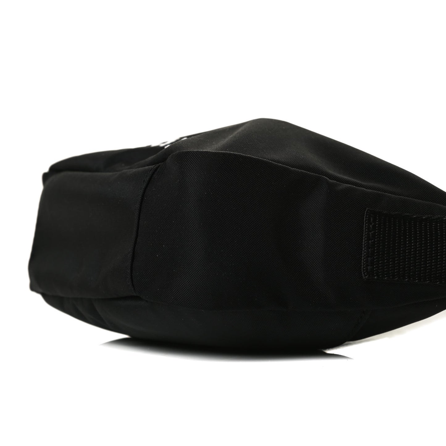 Recycled Sport Nylon Logo Embroidered Wheel Sling Bag Black White