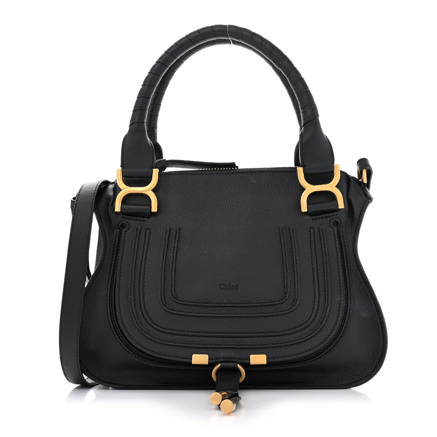 Chloe Calfskin Small Marcie Satchel Black 1 of 13