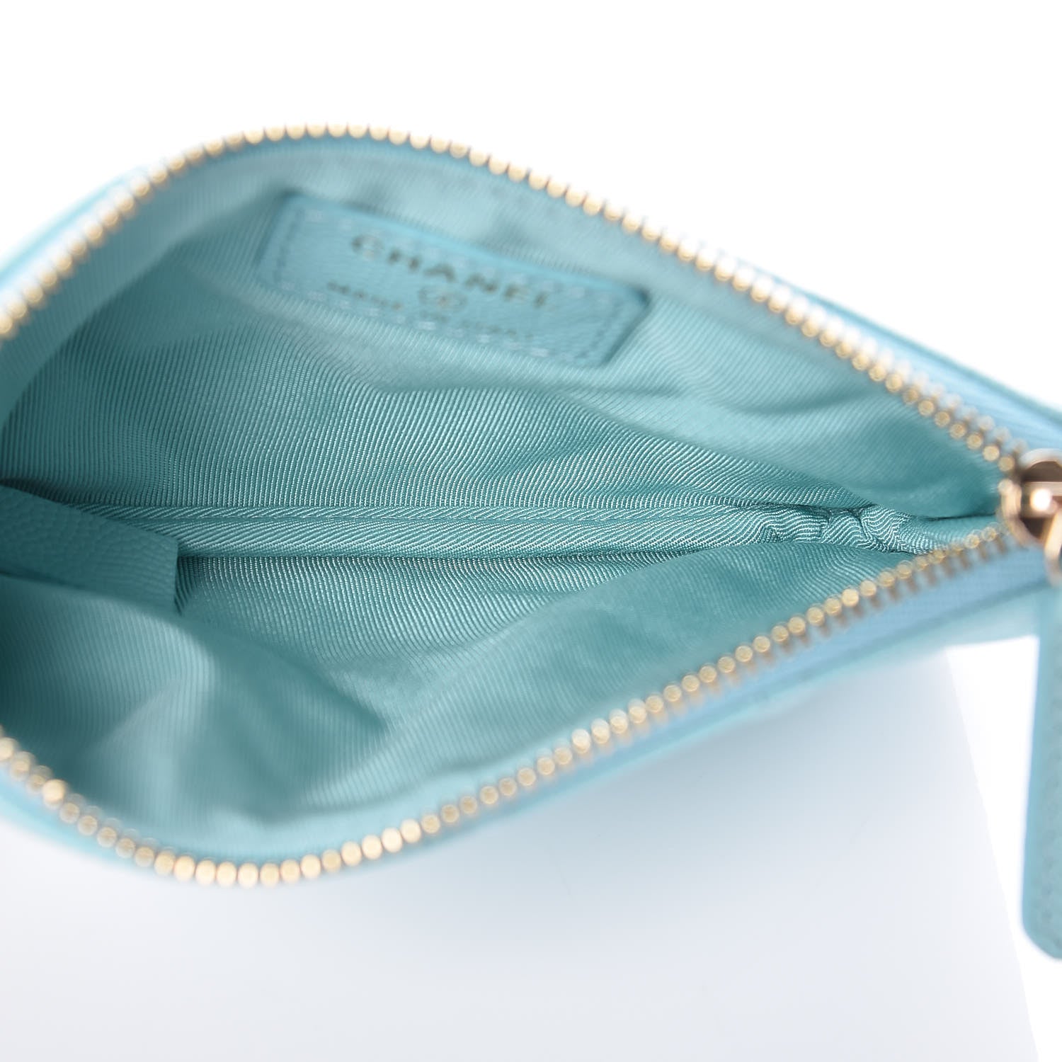 Chanel Caviar Quilted Small Cosmetic Case Light Blue 5 of 9