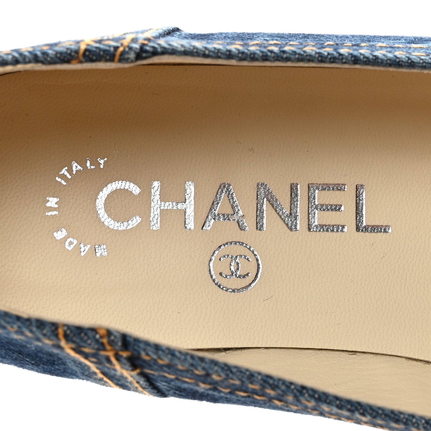 Denim CC Cap Toe Ballerina Flats 35.5 Blue