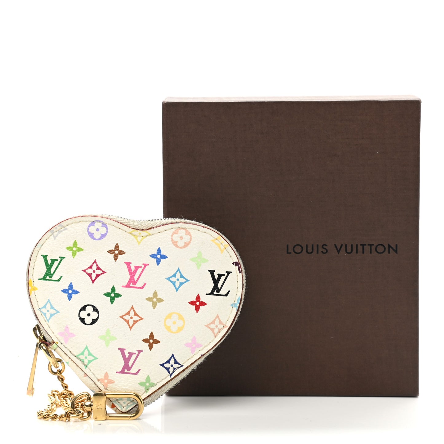 Monogram Multicolor Coeur Heart Coin Purse White