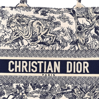 Christian Dior Canvas Embroidered Large Dioriviera Toile De Jouy Book Tote Blue 8 of 13