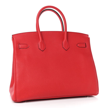 Hermes Togo Horseshoe Birkin 35 Rouge Casaque 3 of 11
