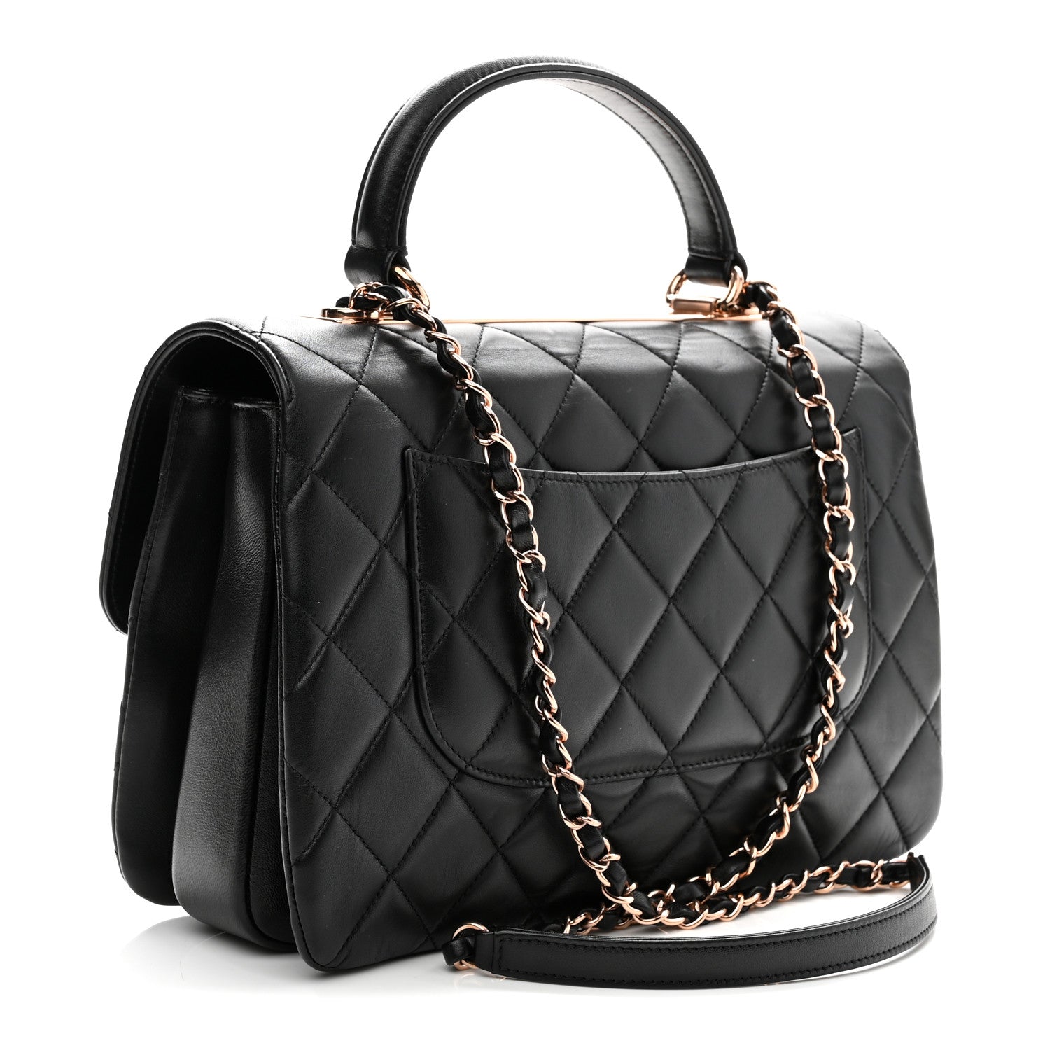 Chanel Lambskin Quilted Medium Trendy CC Flap Dual Handle Bag Black 3 of 10