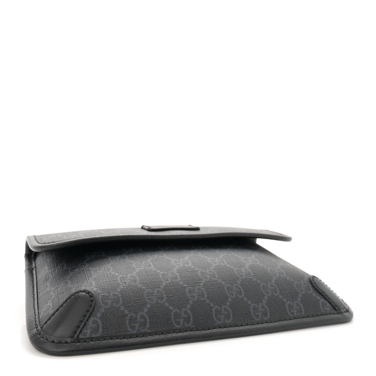 GG Supreme Monogram Web Slim Belt Bag Black Grey