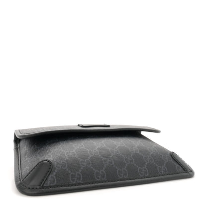 Gucci GG Supreme Monogram Web Slim Belt Bag Black Grey 4 of 12