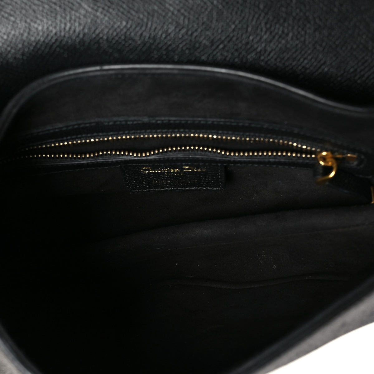 Grained Calfskin Saddle Bag With Strap Black