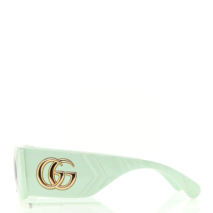 Gucci Acetate Rectangular Sunglasses GG0811S Green 3 of 7